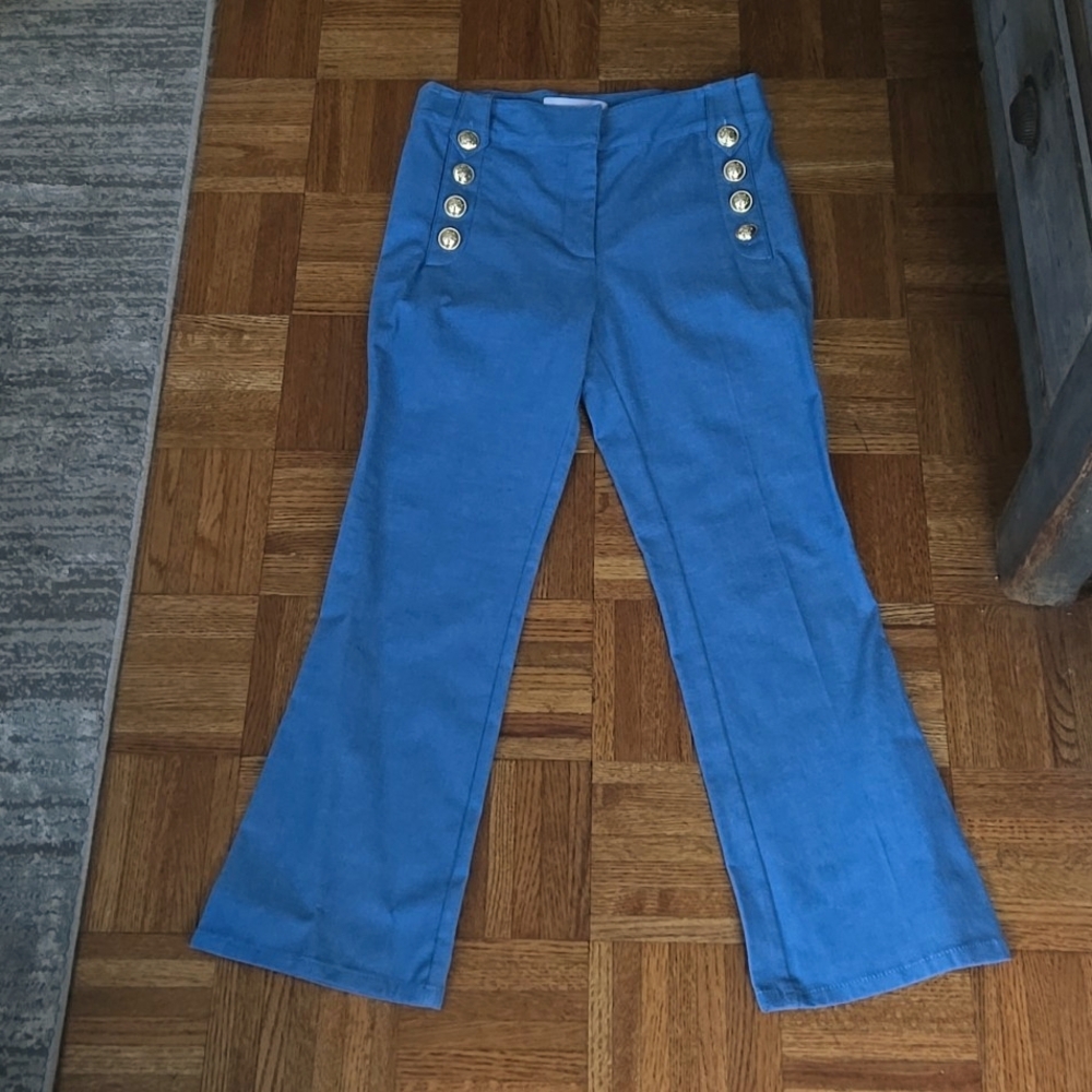 10 CROSBY DEREK LAM HIGH RISE CROP FLARED SAILOR PANT